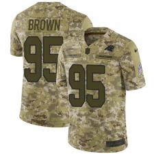 Youth Carolina Panthers #95 Derrick Brown Camo Stitched NFL Limited 2018 Salute To Service Jersey