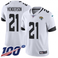 Men's Jacksonville Jaguars #21 C.J. Henderson White Stitched 100th Season Vapor Untouchable Limited Jersey