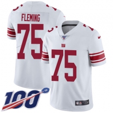 Youth New York Giants #75 Cameron Fleming White Stitched 100th Season Vapor Untouchable Limited Jersey