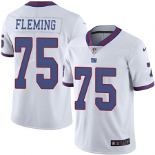 Youth New York Giants #75 Cameron Fleming White Stitched Limited Rush Jersey