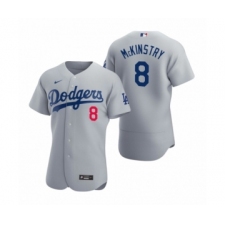 Men's Los Angeles Dodgers #8 Zach McKinstry Nike Gray Authentic Alternate Jersey