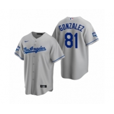 Men's Los Angeles Dodgers #81 Victor Gonzalez Gray 2020 World Series Champions Replica Jerseys