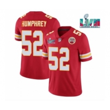 Men’s Kansas City Chiefs #52 Creed Humphrey Red Super Bowl LVII Patch Vapor Untouchable Limited Stitched Jersey