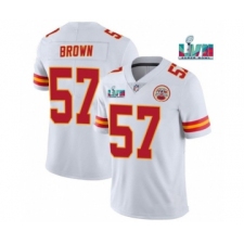 Men’s Kansas City Chiefs #57 Orlando Brown White Super Bowl LVII Patch Vapor Untouchable Limited Stitched Jersey