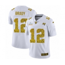 Men's  Tampa Bay Buccaneers #12 Tom Brady White Leopard Super Bowl LV Jersey