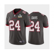 Men's Tampa Bay Buccaneers #24 Carlton Davis Pewter Super Bowl LV Jersey
