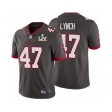 Youth Tampa Bay Buccaneers #47  John Lynch Pewter 2021 Super Bowl LV Jersey