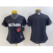 Women's Baltimore Orioles Blank Black 2023 City Connect Cool Base Stitched Jersey 1
