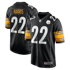 Men's Pittsburgh Steelers #22 Najee Harris Nike Black 2021 NFL Draft First Round Pick Game Jersey