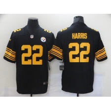 Men's Pittsburgh Steelers #22 Najee Harris Nike Black-Yellow 2021 Draft First Round Pick Limited Jersey