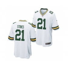 Men's Green Bay Packers #21 Eric Stokes White 2021 Football Draft Stitched Limited Jersey