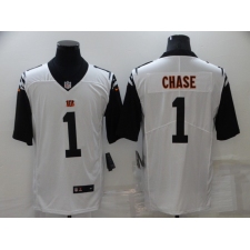 Men's Cincinnati Bengals #1 Ja'Marr Chase White 2021 NFL Draft First Round Pick Limited Jersey