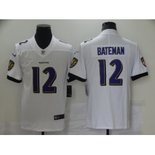 Men's Baltimore Ravens #12 Rashod Bateman Nike White 2021 NFL Draft First Round Pick Leopard Jersey