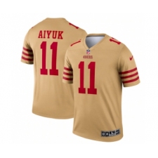 Men's San Francisco 49ers #11 Brandon Aiyuk 2022 New Gold Inverted Legend Stitched Football Jersey