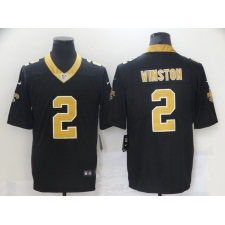 Men's New Orleans Saints #2 Jameis Winston Black Limited Jersey