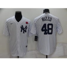 Men's New York Yankees #48 Anthony Rizzo White Cool Base Stitched Rose Baseball Jersey