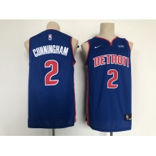 Men's Detroit Pistons #2 Cade Cunningham Fanatics Branded Blue 2021 Draft First Round Jersey