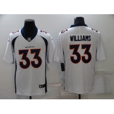 Men's Denver Broncos #33 Javonte Williams Nike White Stitched Limited Jersey
