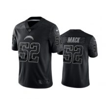 Men's Los Angeles Chargers #52 Khalil Mack Black Reflective Limited Stitched Football Jersey