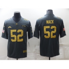 Men's Los Angeles Chargers #52 Khalil Mack Grey Gold Salute To Service Limited Stitched Jersey
