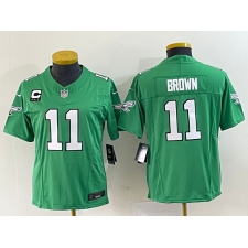 Women's Nike Philadelphia Eagles #11 A.J. Brown Green 2023 F.U.S.E. Vapor Untouchable C Stitched Football Jersey