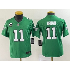 Youth Nike Philadelphia Eagles #11 A.J. Brown Green 2023 F.U.S.E. Vapor Untouchable C Stitched Football Jersey