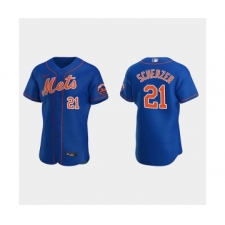 Men's New York Mets #21 Max Scherzer Royal Flex Base Stitched Jersey