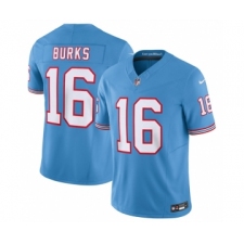 Men's Nike Tennessee Titans #16 Treylon Burks Light Blue 2023 F.U.S.E. Vapor Limited Throwback Stitched Football Jersey