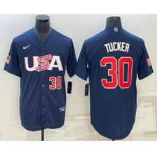 Men's USA Baseball #30 Kyle Tucker Number 2023 Navy World Baseball Classic Stitched Jerseys