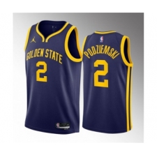 Men's Golden State Warriors #2 Brandin Podziemski Navy 2023 Draft Statement Edition Swingman Stitched Basketball Jersey