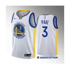 Men's Golden State Warriors #3 Chris Paul White Association Edition Stitched Basketball Jersey