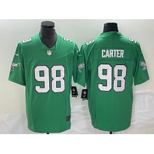 Men's Nike Philadelphia Eagles #98 Jalen Carter Green 2023 F.U.S.E. Vapor Limited Throwback Stitched Football Jersey