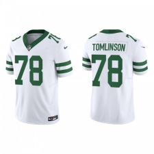 Men's Nike New York Jets #78 Laken Tomlinson White 2023 F.U.S.E. Vapor Limited Throwback Stitched Football Jersey