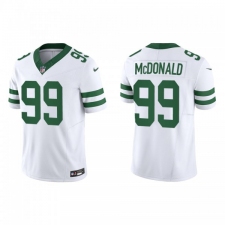 Men's Nike New York Jets #99 Will McDonald White 2023 F.U.S.E. Vapor Limited Throwback Stitched Football Jersey