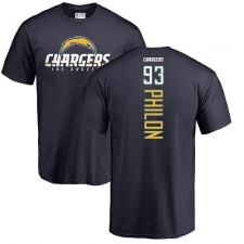 NFL Nike Los Angeles Chargers #93 Darius Philon Navy Blue Backer T-Shirt