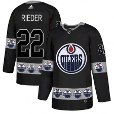 Men's Adidas Edmonton Oilers #22 Tobias Rieder Authentic Black Team Logo Fashion NHL Jersey