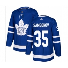 Men's Toronto Maple Leafs #35 Ilya Samsonov Blue Stitched Jersey