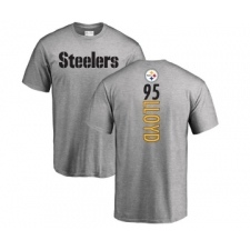 Football Pittsburgh Steelers #95 Greg Lloyd Ash Backer T-Shirt