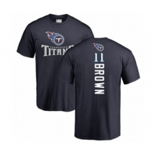 Football Tennessee Titans #11 A.J. Brown Navy Blue Backer T-Shirt