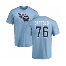 Football Tennessee Titans #76 Rodger Saffold Light Blue Name & Number Logo T-Shirt