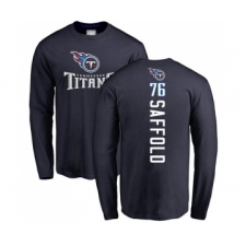 Football Tennessee Titans #76 Rodger Saffold Navy Blue Backer Long Sleeve T-Shirt