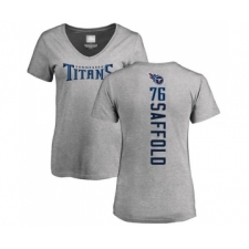 Football Women's Tennessee Titans #76 Rodger Saffold Ash Backer T-Shirt