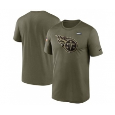 Men's Tennessee Titans Football Olive 2021 Salute To Service Legend Performance T-Shirt
