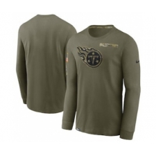 Men's Tennessee Titans Football Olive 2021 Salute To Service Performance Long Sleeve T-Shirt
