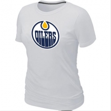 NHL Women's Edmonton Oilers Big & Tall Logo T-Shirt - White