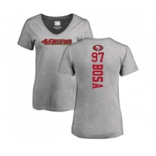 Football Women's San Francisco 49ers #97 Nick Bosa Ash Backer T-Shirt