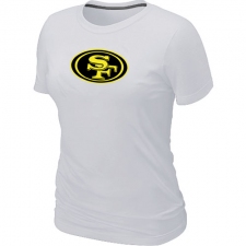 San Francisco 49ers Women's Neon Logo Charcoal NFL T-Shirt - White