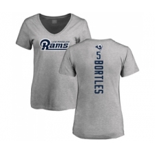 Football Women's Los Angeles Rams #5 Blake Bortles Ash Backer V-Neck T-Shirt