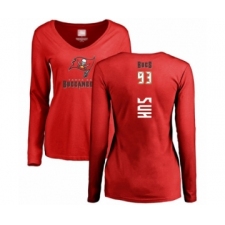 Football Women's Tampa Bay Buccaneers #93 Ndamukong Suh Red Backer Long Sleeve T-Shirt