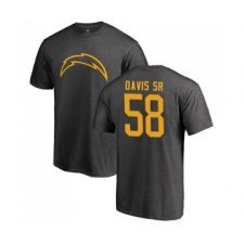 Football Los Angeles Chargers #58 Thomas Davis Sr Ash One Color T-Shirt